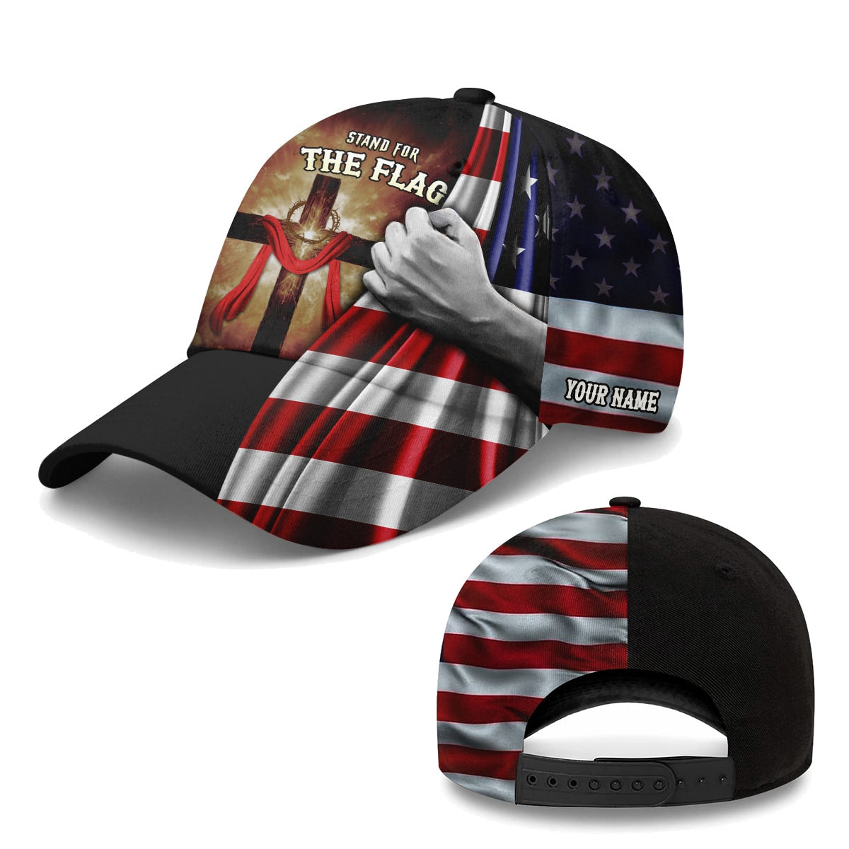 Stand for the Flag Kneel for the Cross Baseball Cap