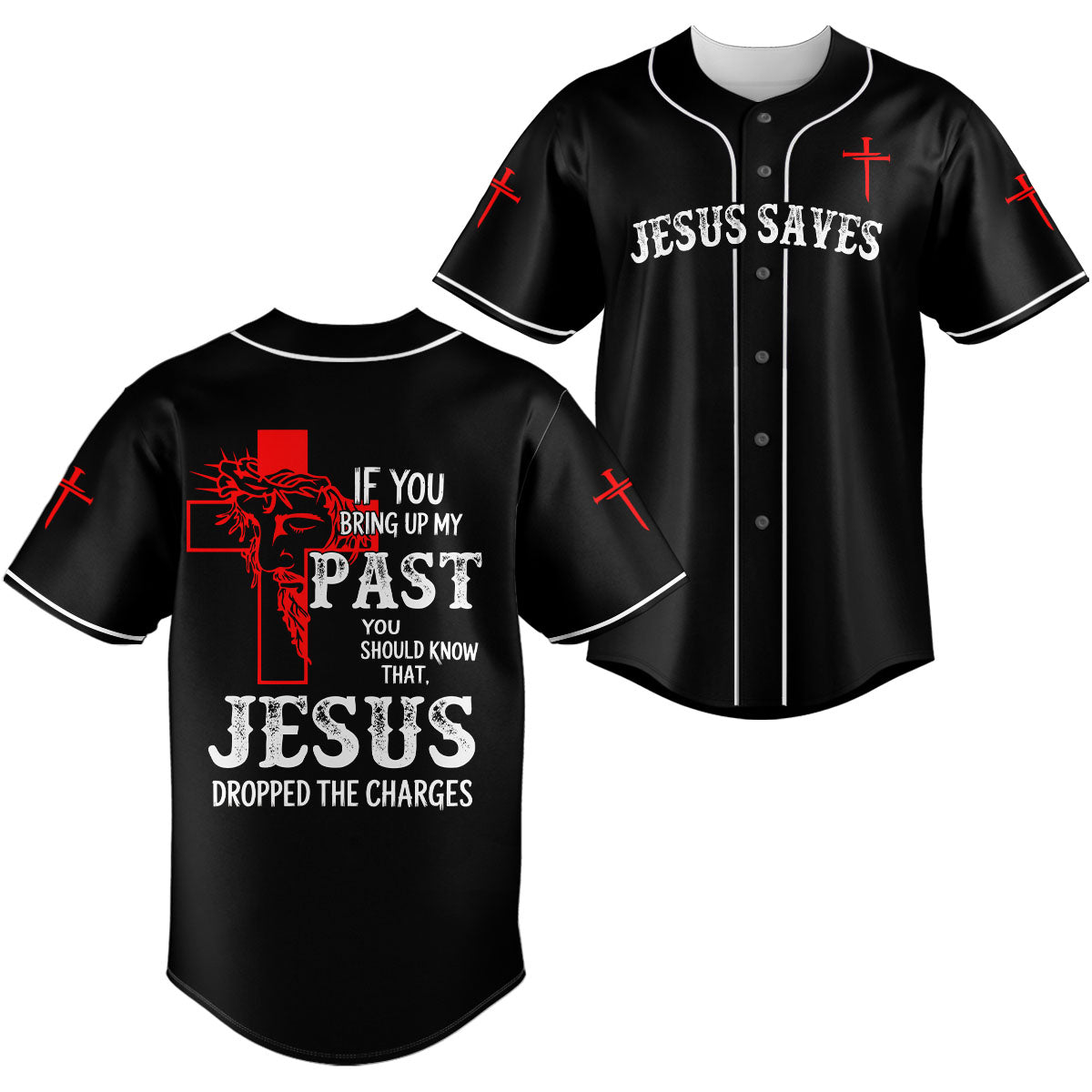 "Jesus Dropped The Charges" Baseball Jersey
