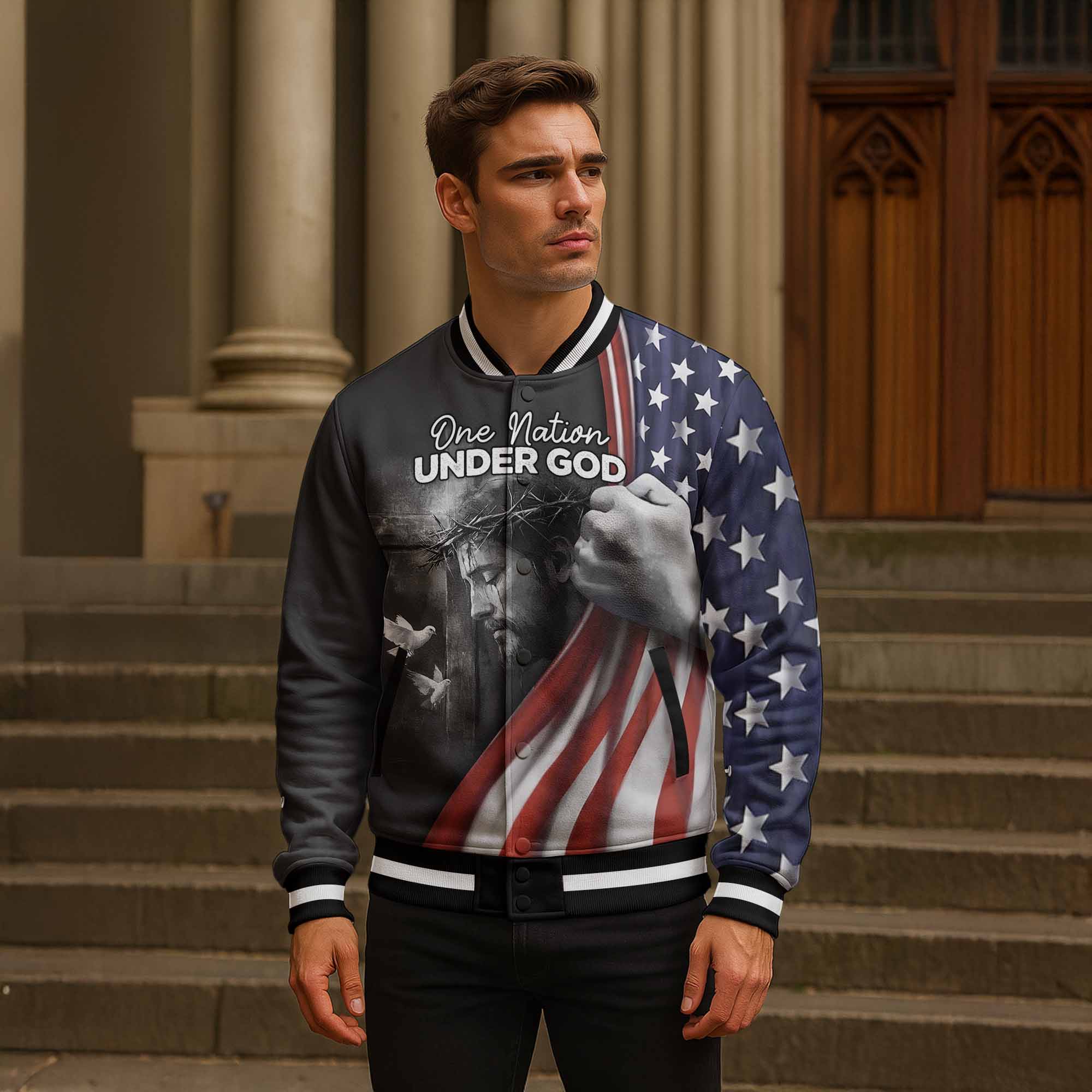 "Blessed In The Nation" Baseball Jacket