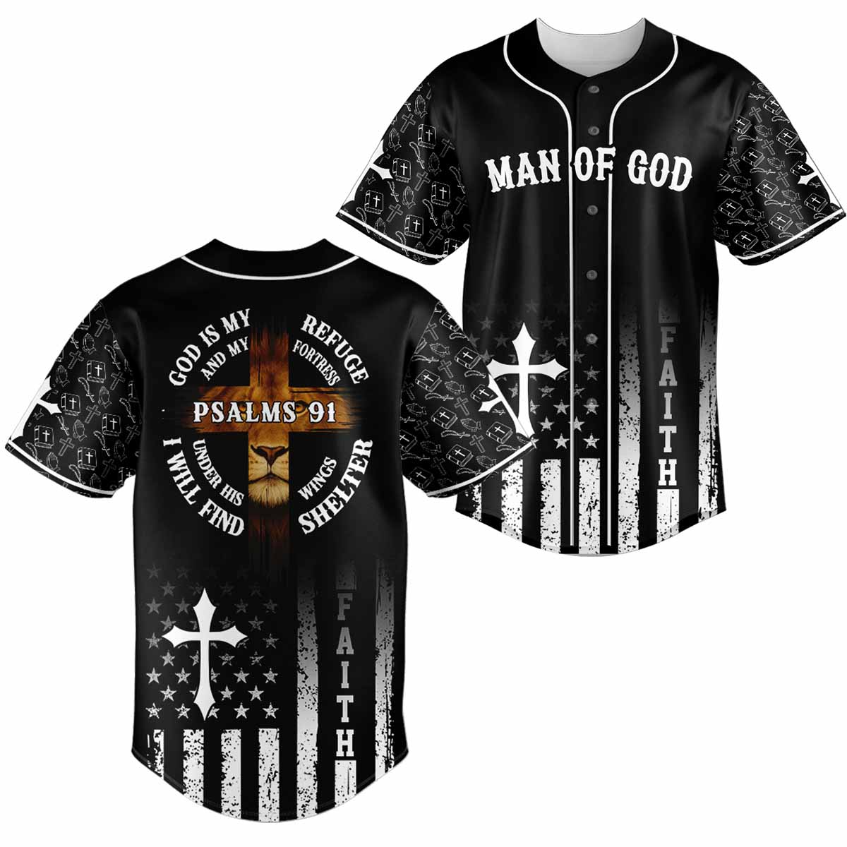 "God Is My Refuge" Baseball Jersey