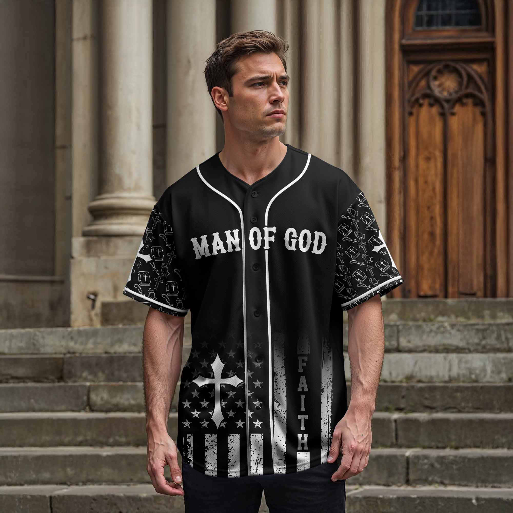 "God Is My Refuge" Baseball Jersey