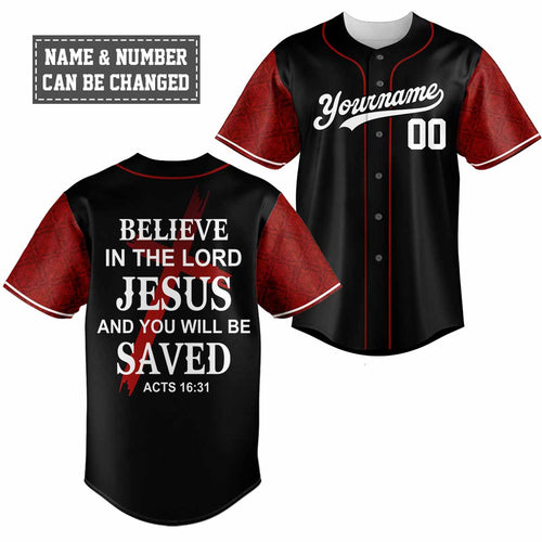"Believe In The Lord" Baseball Jersey Personalized