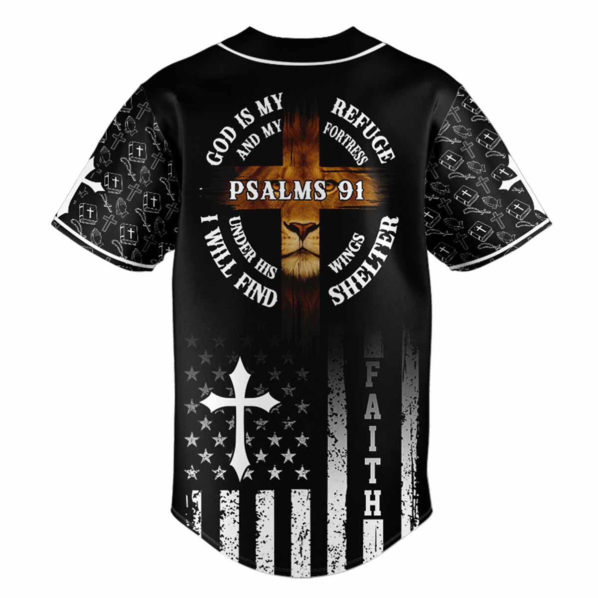 "God Is My Refuge" Baseball Jersey Personalized
