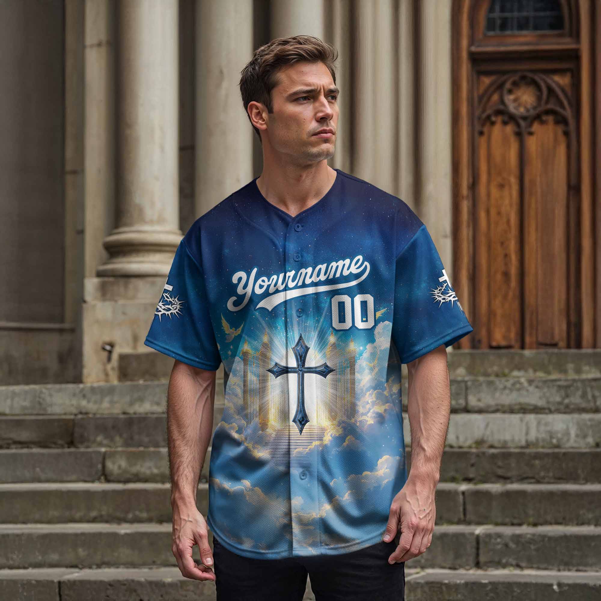 "Faith Unlocks The Door" Baseball Jersey Personalized