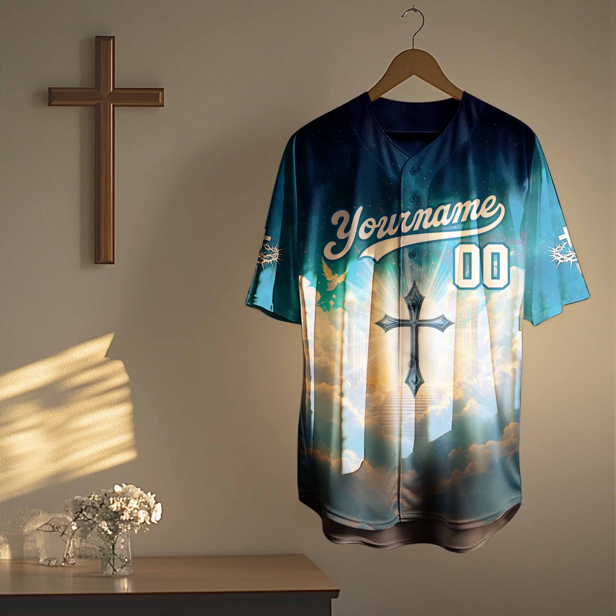 "Faith Unlocks The Door" Baseball Jersey Personalized