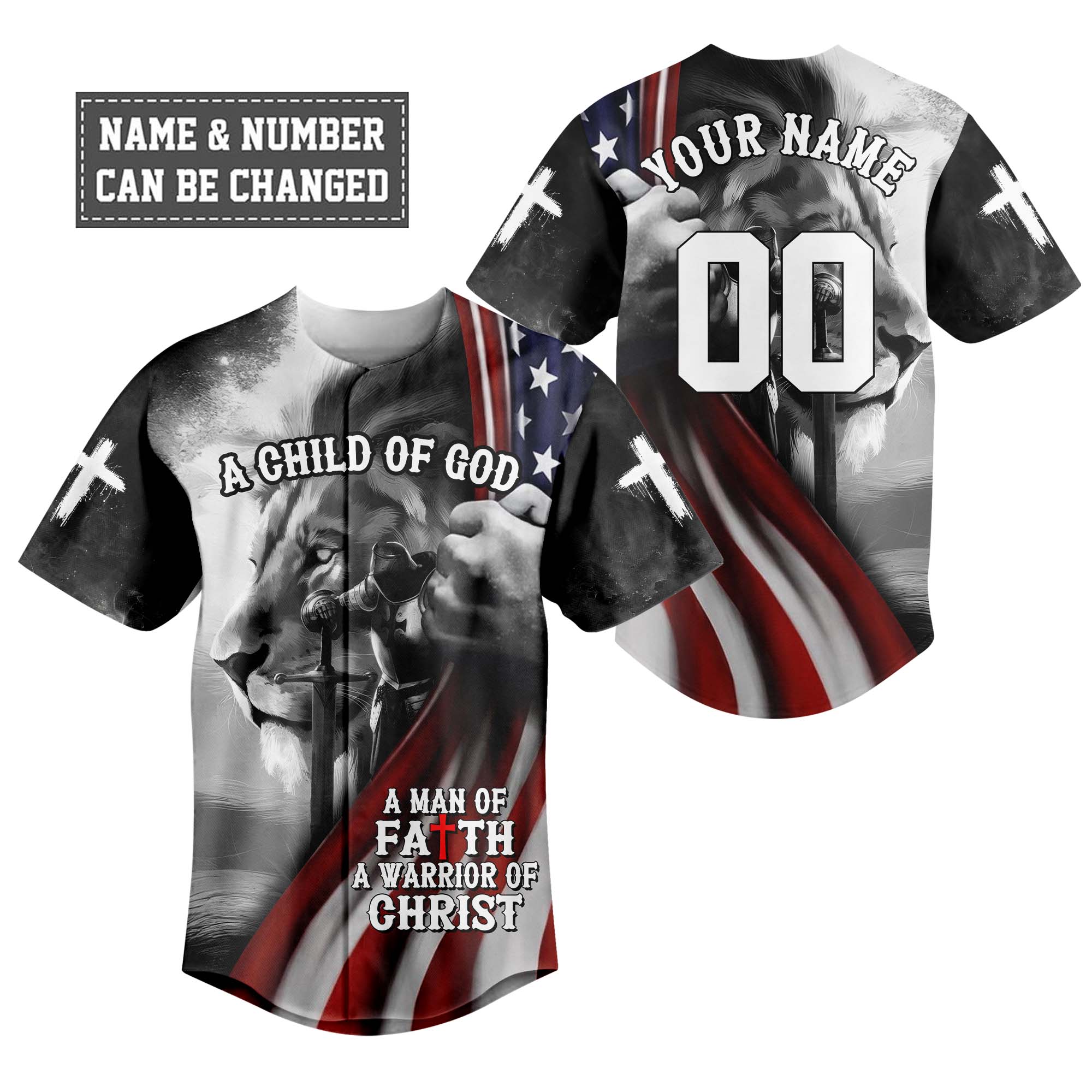 A Child Of God A man Of Faith A Warrior Of Christ Baseball Jersey