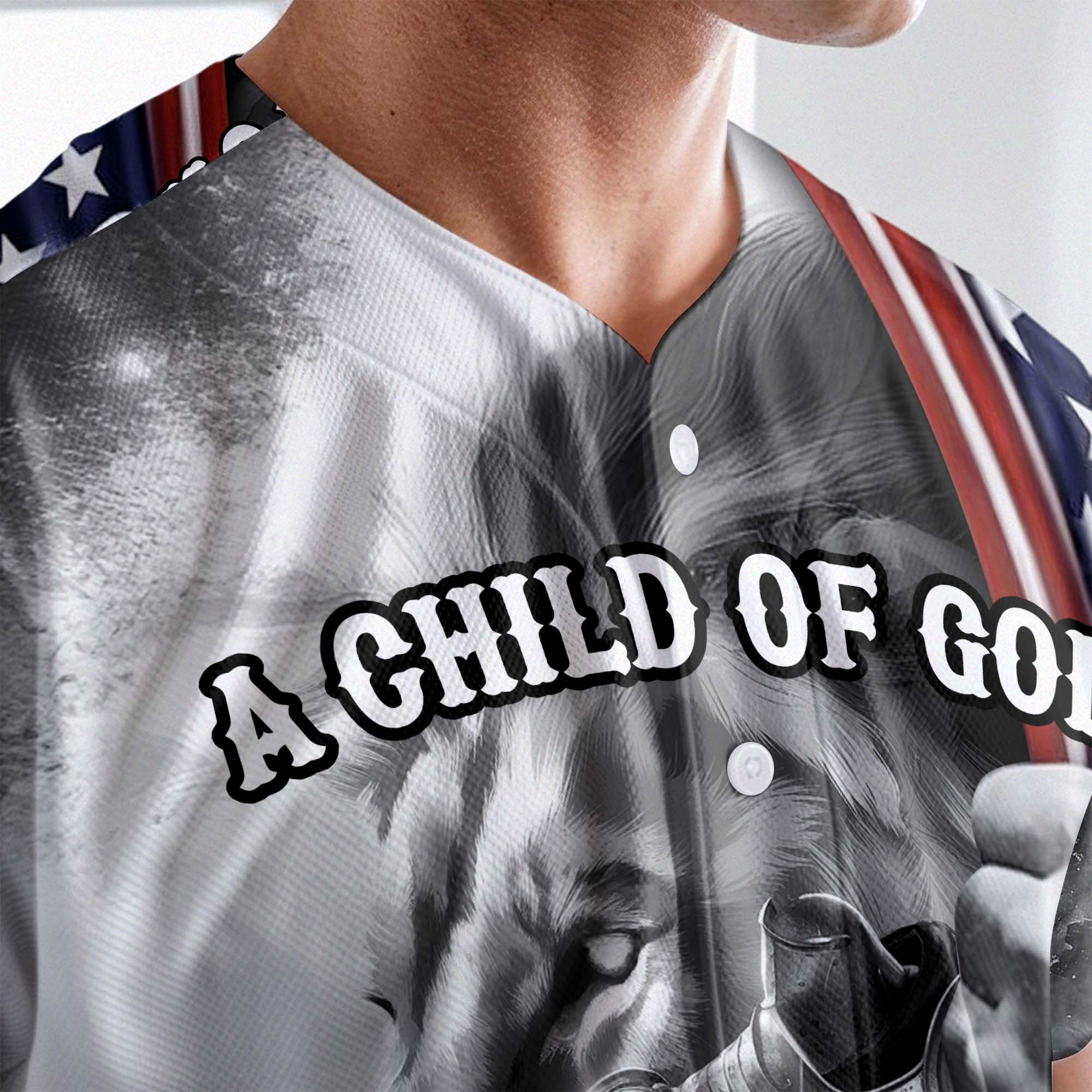 A Child Of God A man Of Faith A Warrior Of Christ Baseball Jersey