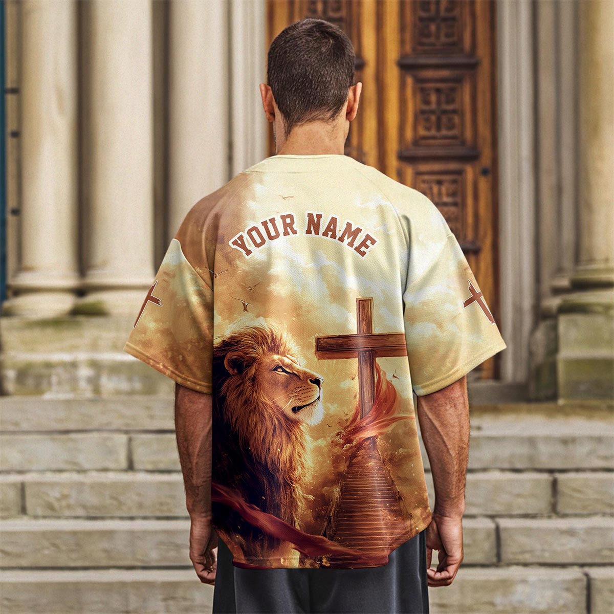Be Strong and Courageous Custom Name Baseball Jersey