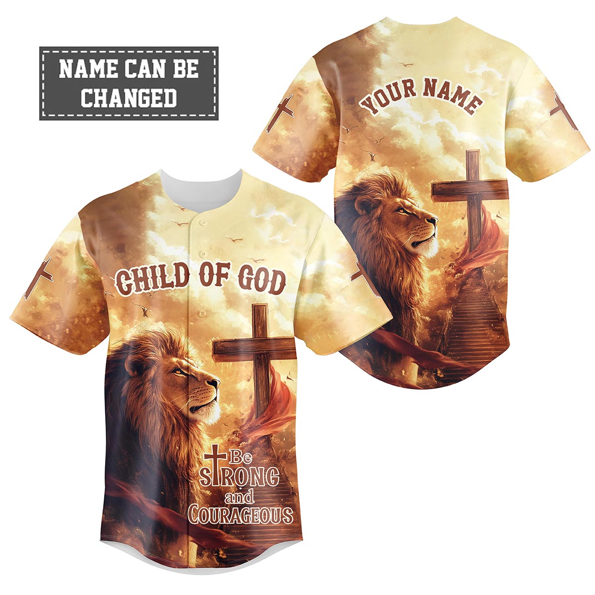 Be Strong and Courageous Custom Name Baseball Jersey