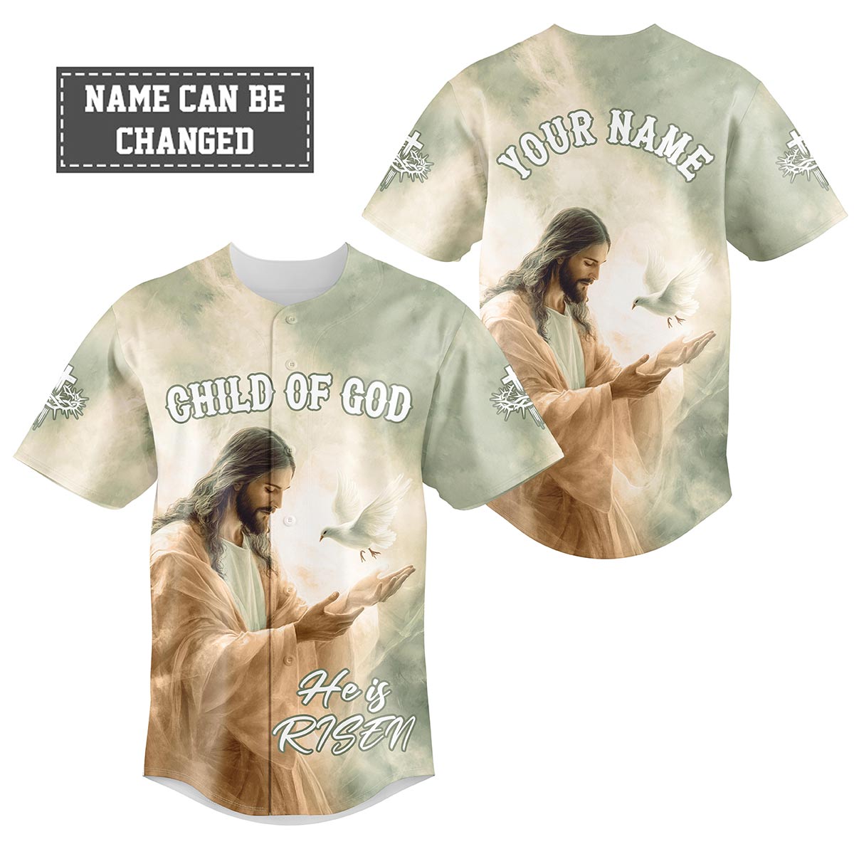 Child Of God Custom Name Baseball Jersey