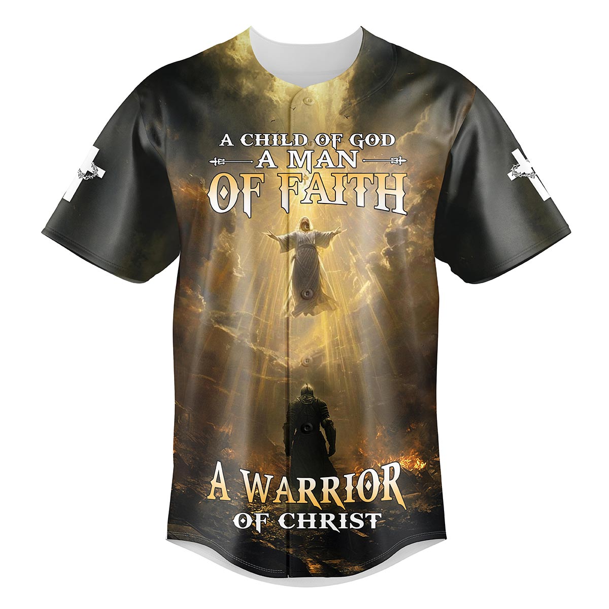 A Child Of God A Man Of Faith A Warrior Of Christ Baseball Jersey