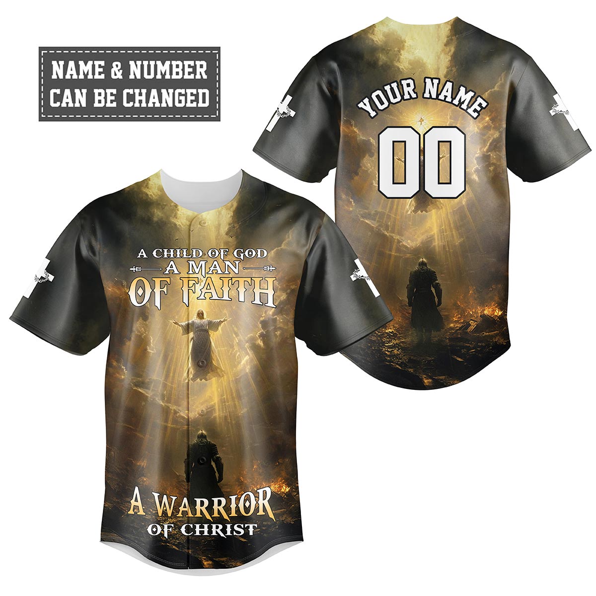 A Child Of God A Man Of Faith A Warrior Of Christ Baseball Jersey