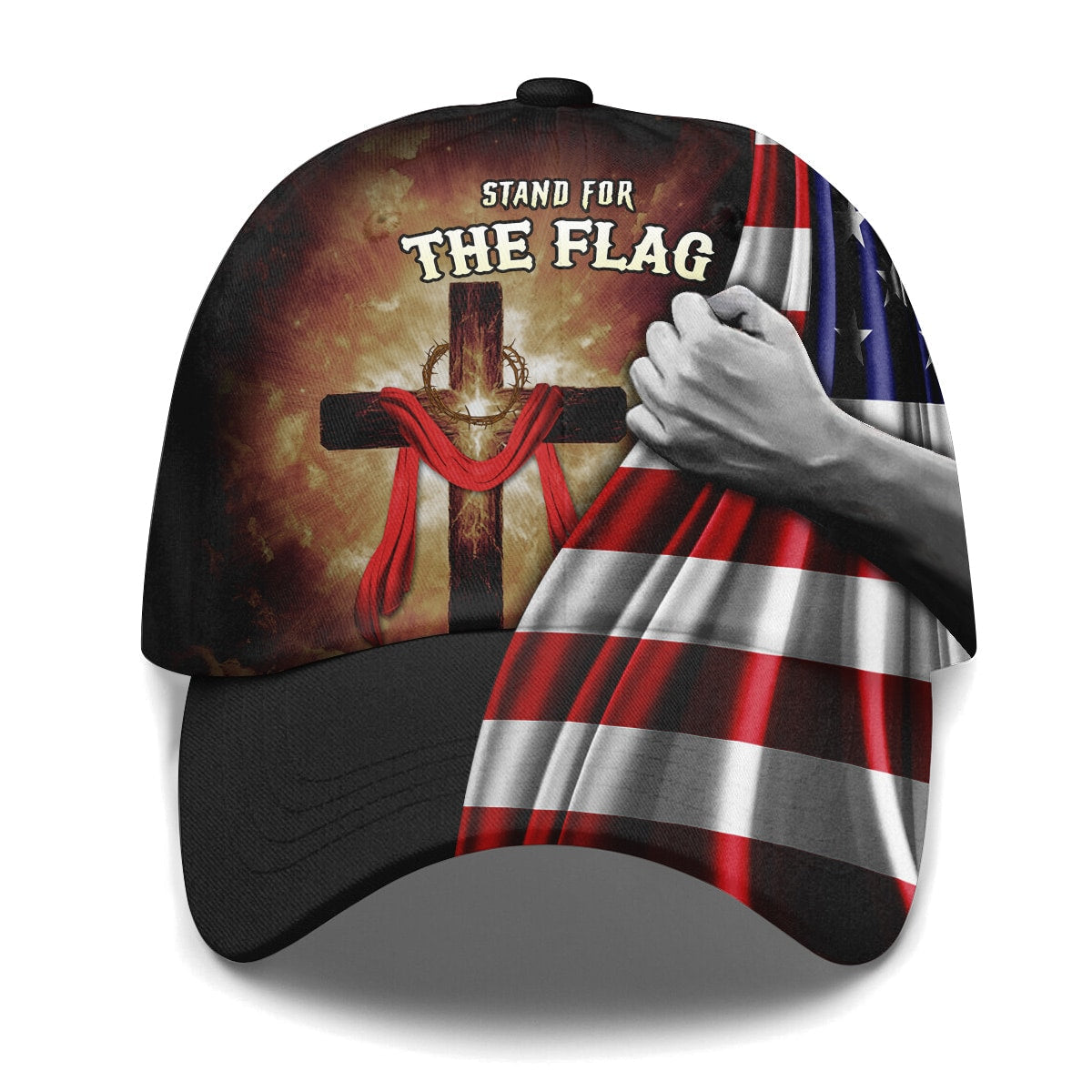 Stand for the Flag Kneel for the Cross Baseball Cap