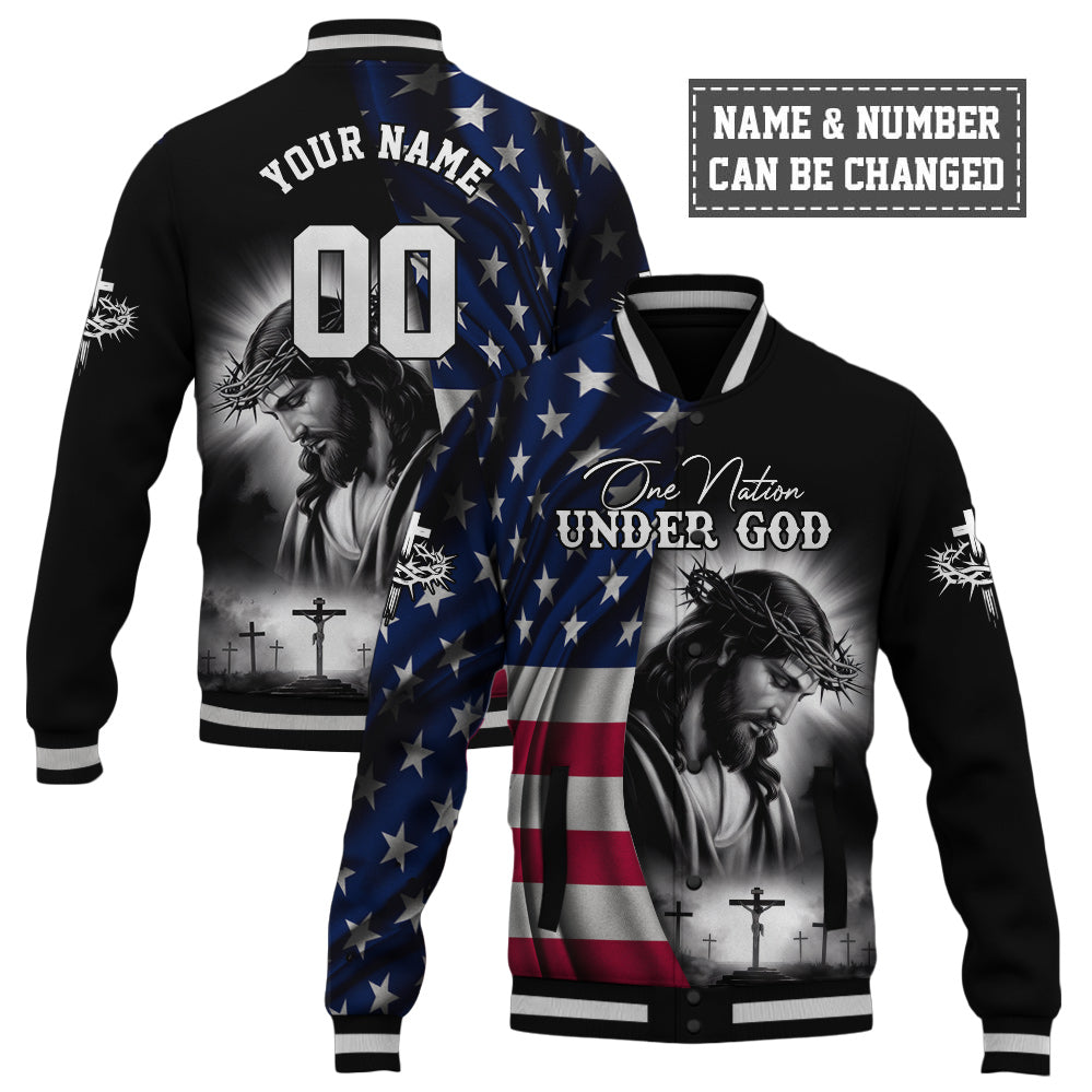 One Nation Under God Baseball Jacket