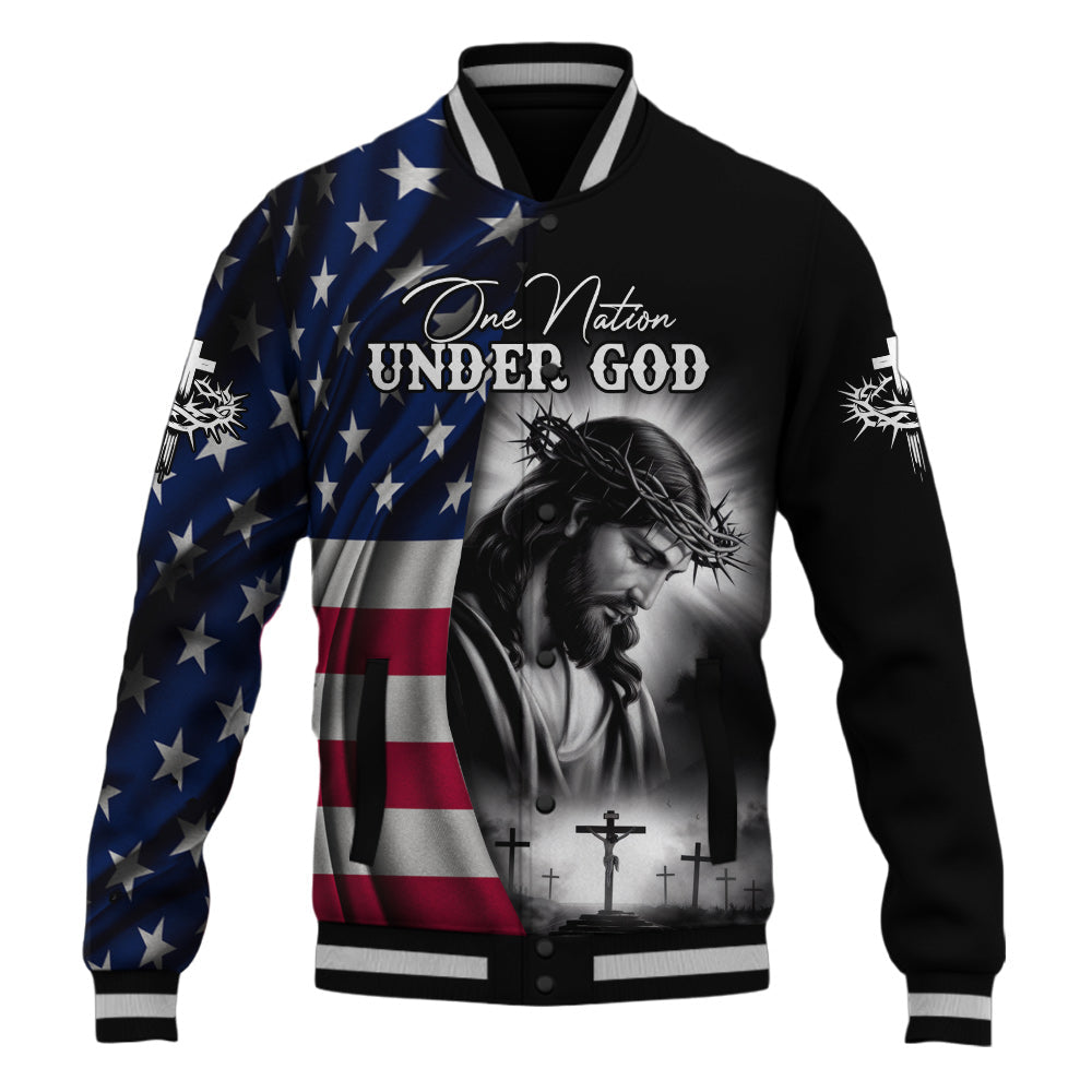 One Nation Under God Baseball Jacket
