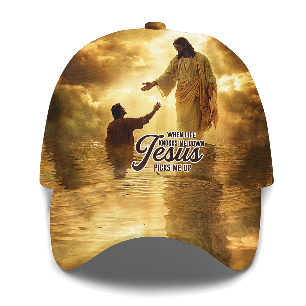 When Life Knocks Me Down Jesus Picks Me Up Baseball Cap