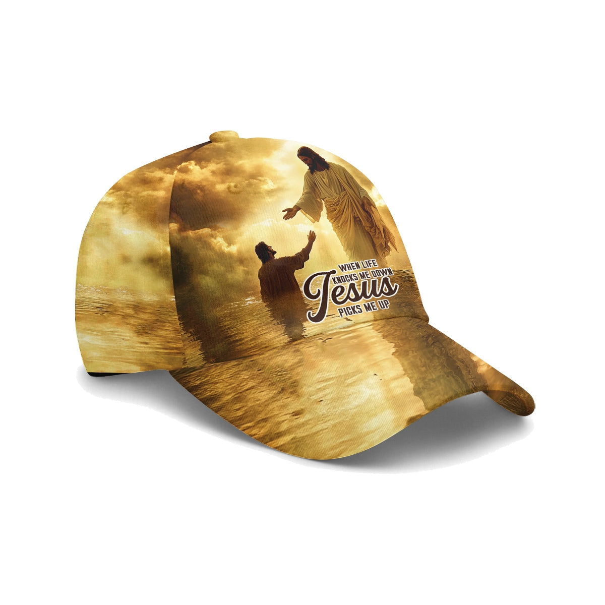 When Life Knocks Me Down Jesus Picks Me Up Baseball Cap