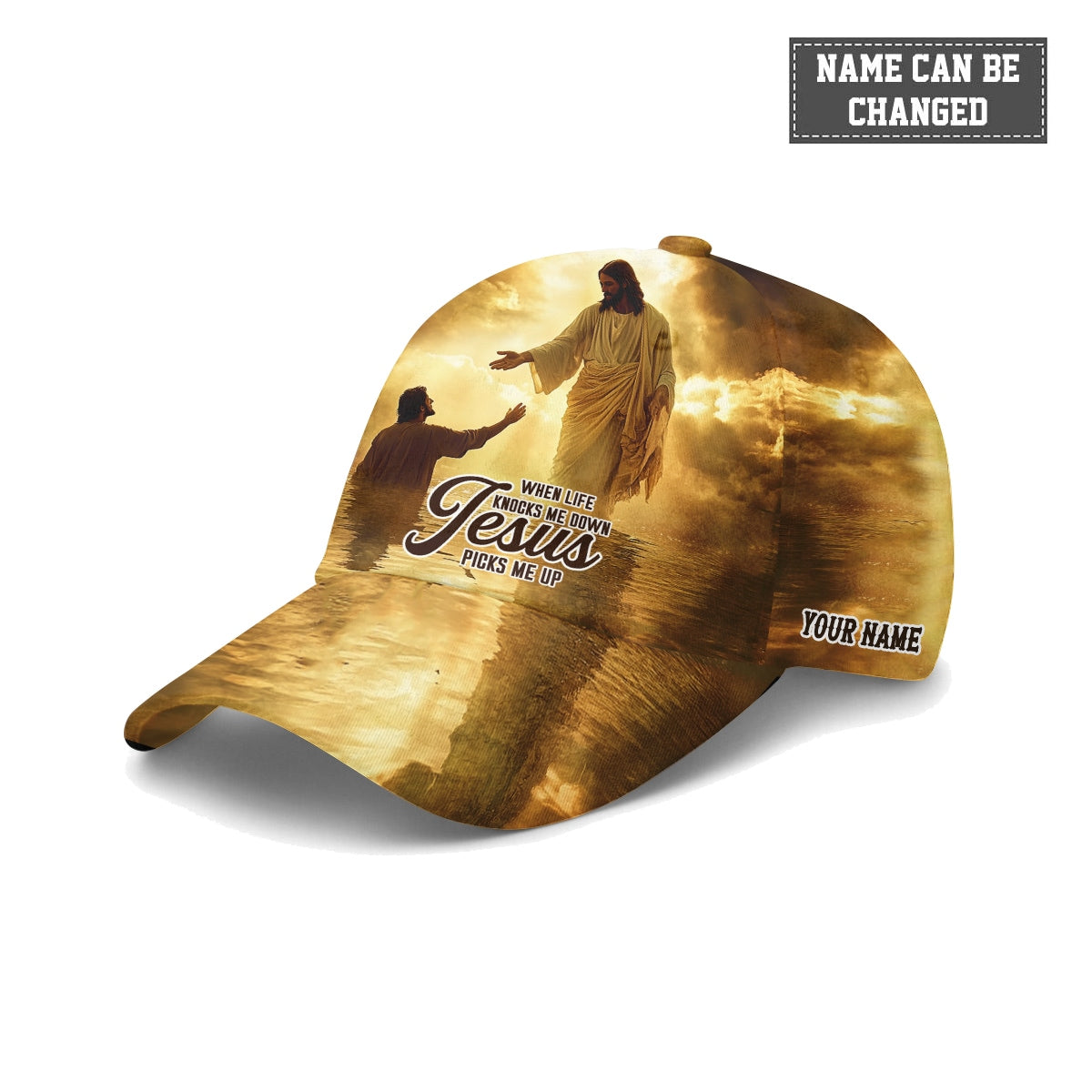 When Life Knocks Me Down Jesus Picks Me Up Baseball Cap