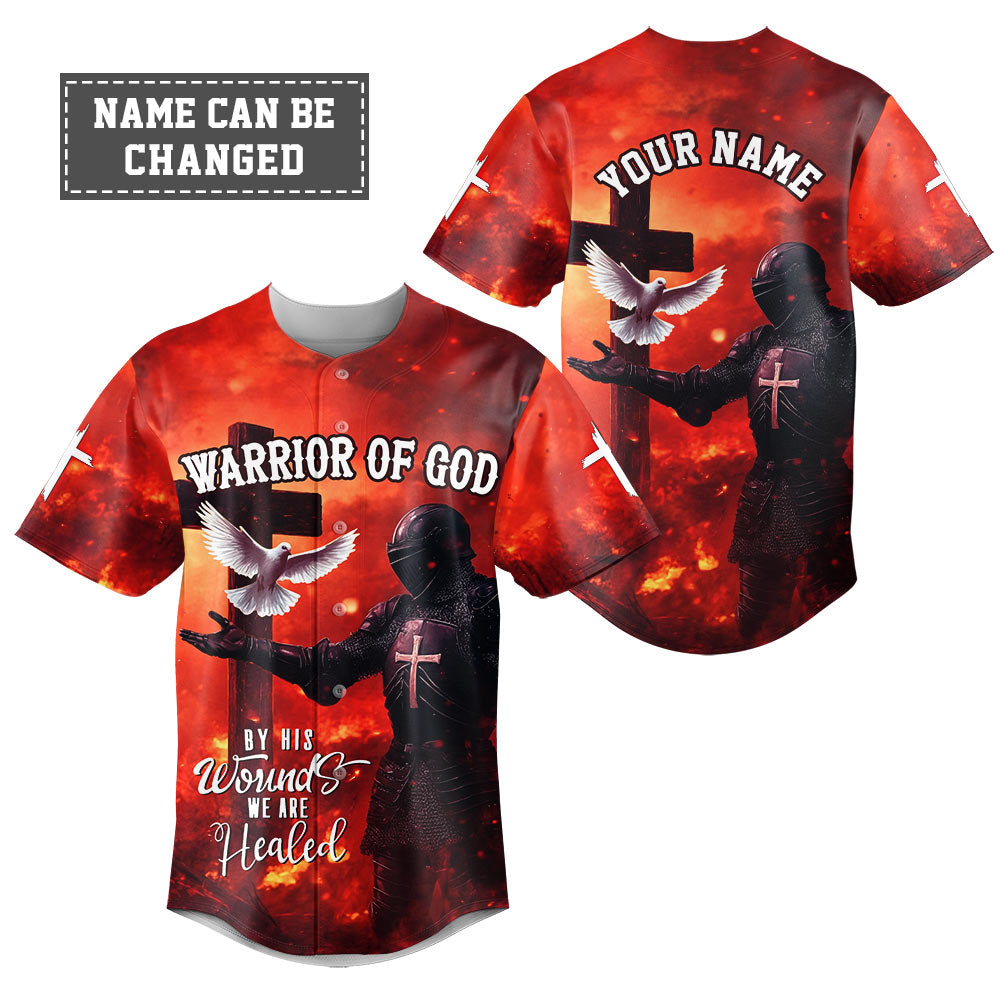 By His Wounds We Are Healed Custom Name Baseball Jersey