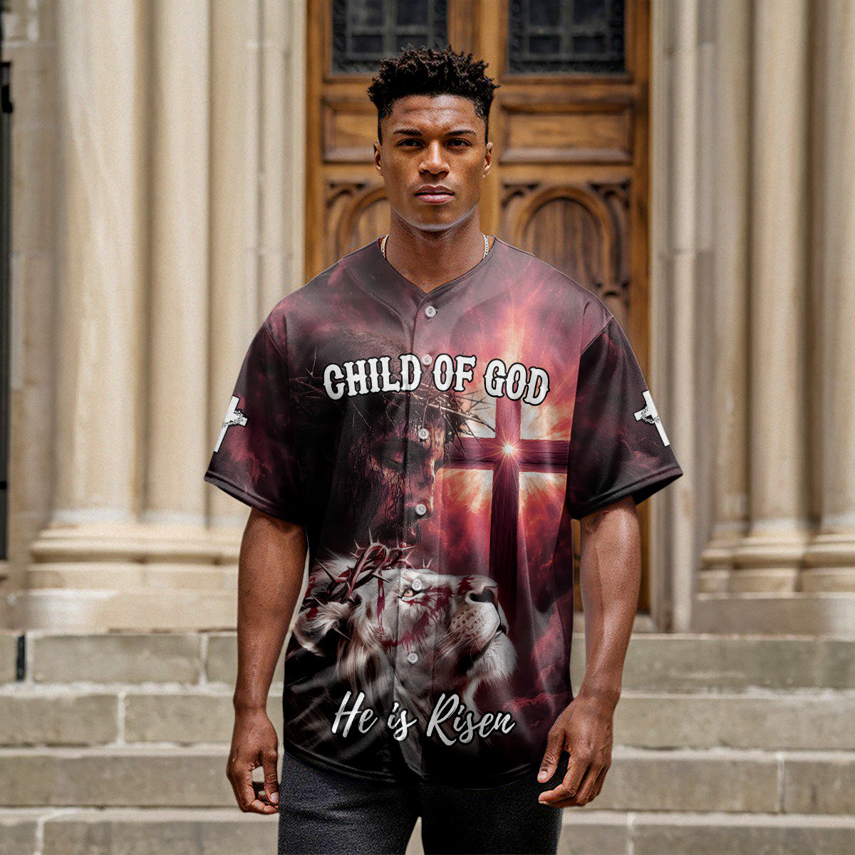Child Of God Risen Warrior Baseball Jersey