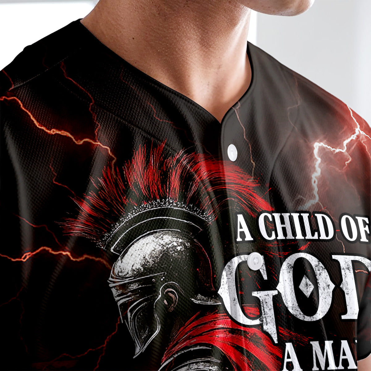 A Child Of God A Man Of Faith A Warrior Of Christ Baseball Jersey
