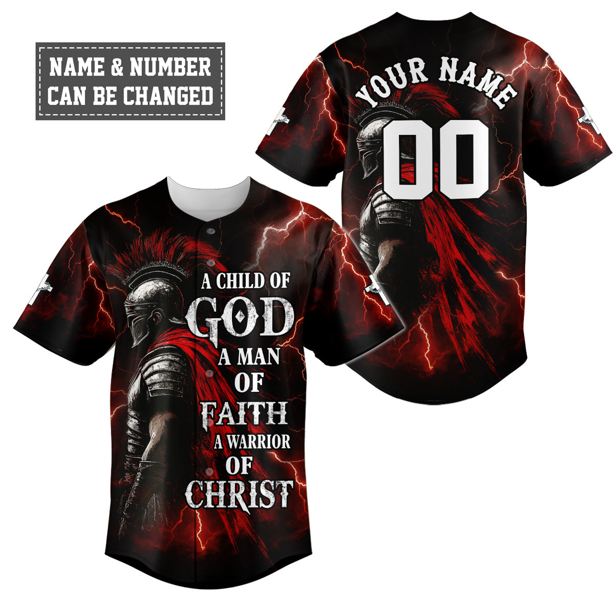 A Child Of God A Man Of Faith A Warrior Of Christ Baseball Jersey