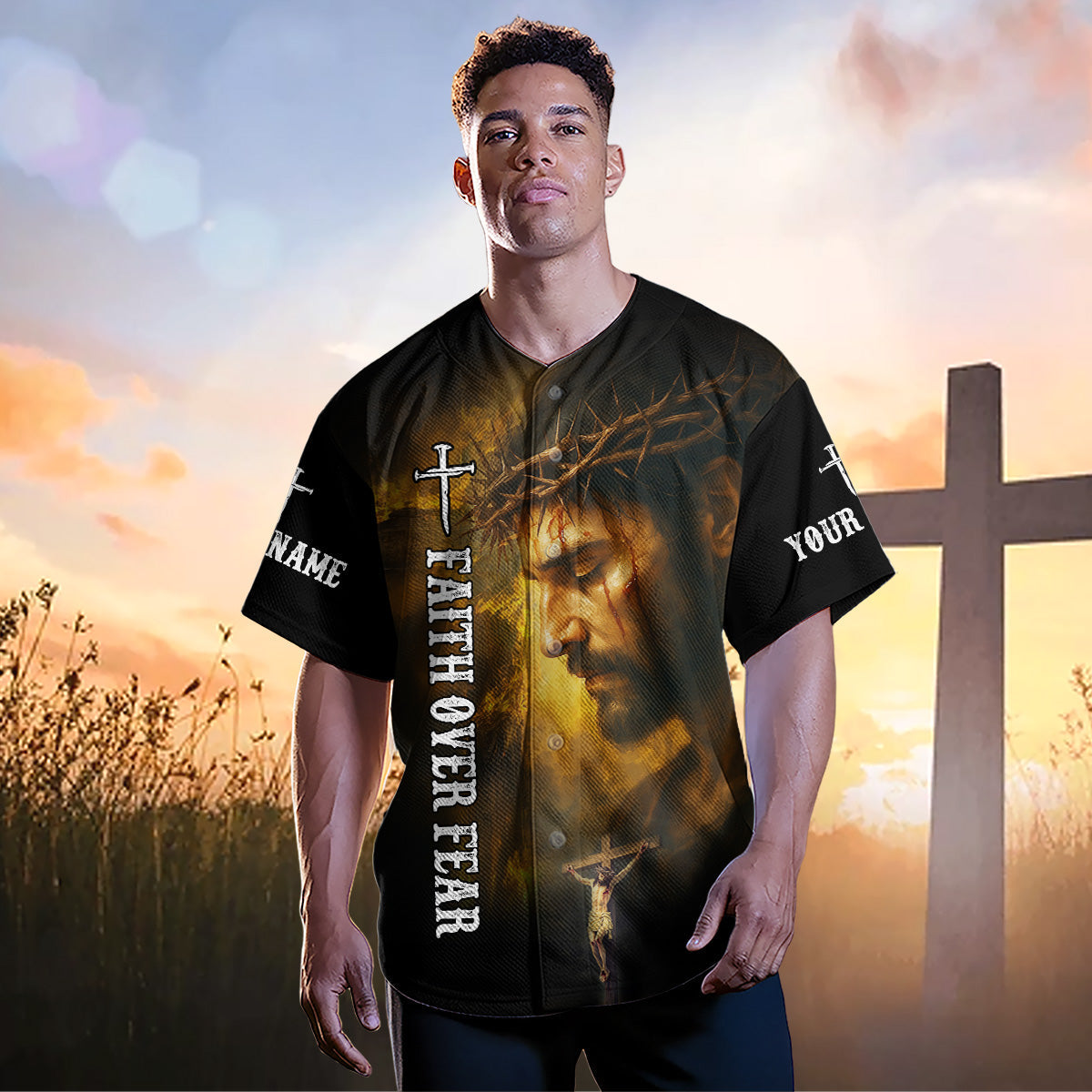 1 Cross 3 Nails 4 Given Custom Name Baseball Jersey