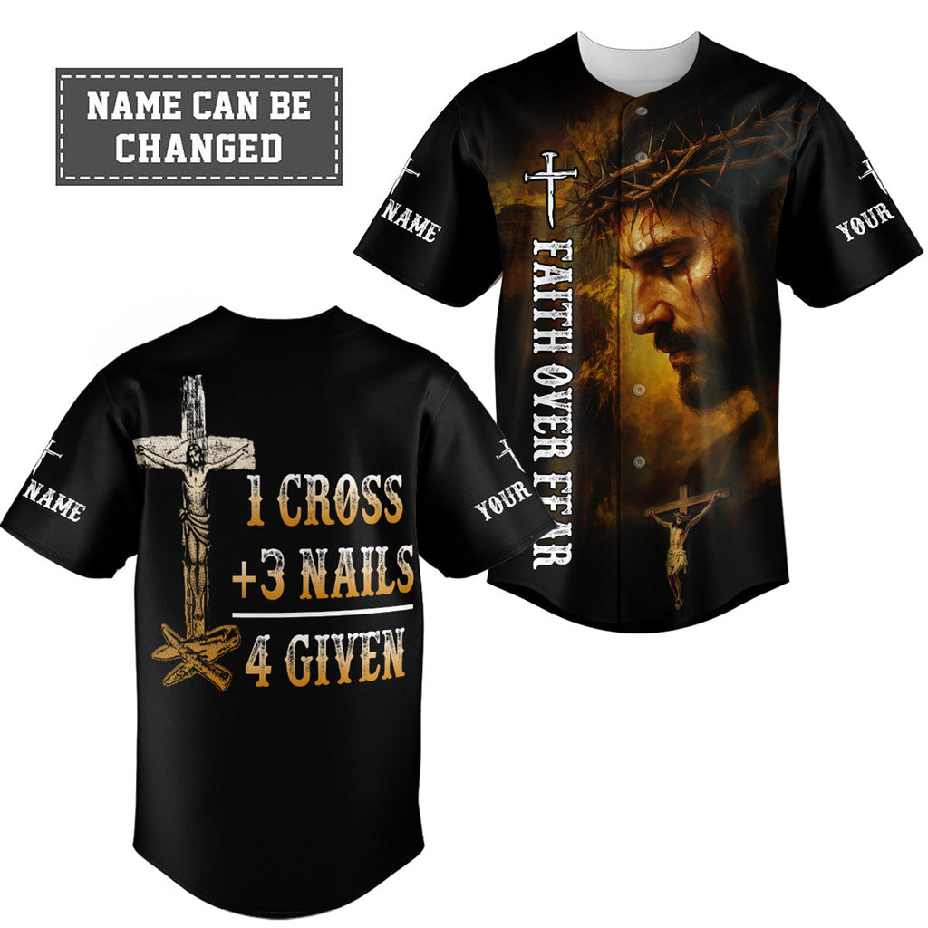 1 Cross 3 Nails 4 Given Custom Name Baseball Jersey