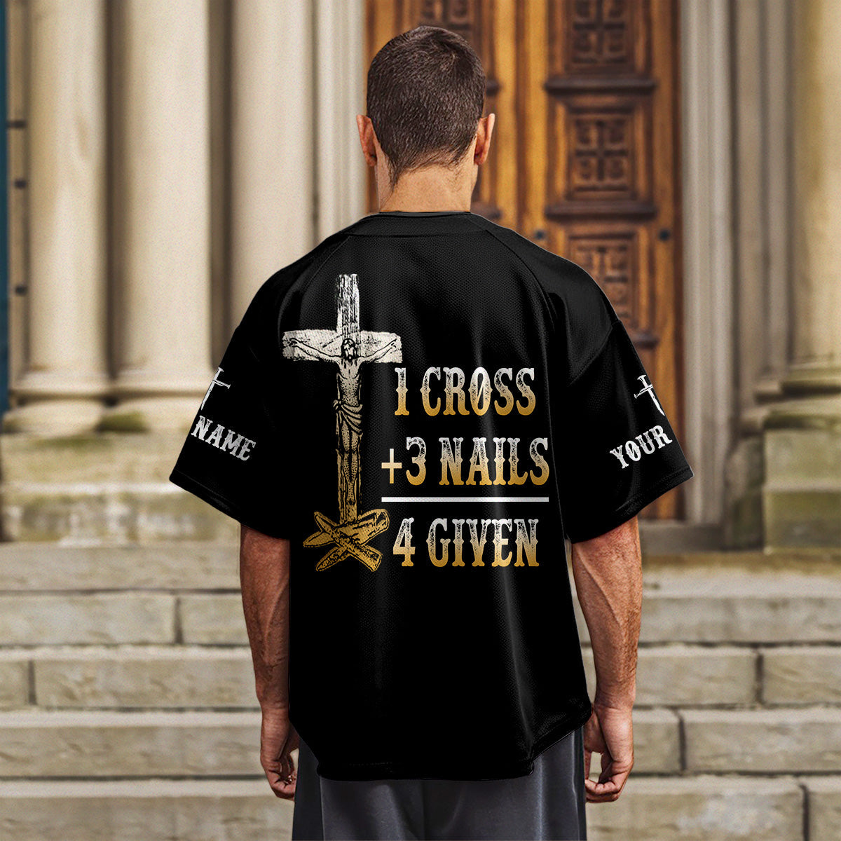 1 Cross 3 Nails 4 Given Custom Name Baseball Jersey