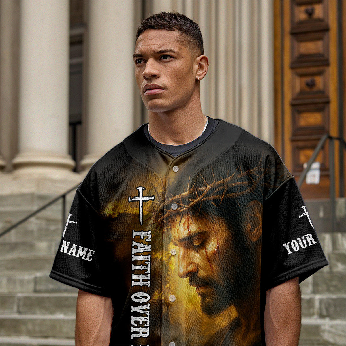 1 Cross 3 Nails 4 Given Custom Name Baseball Jersey