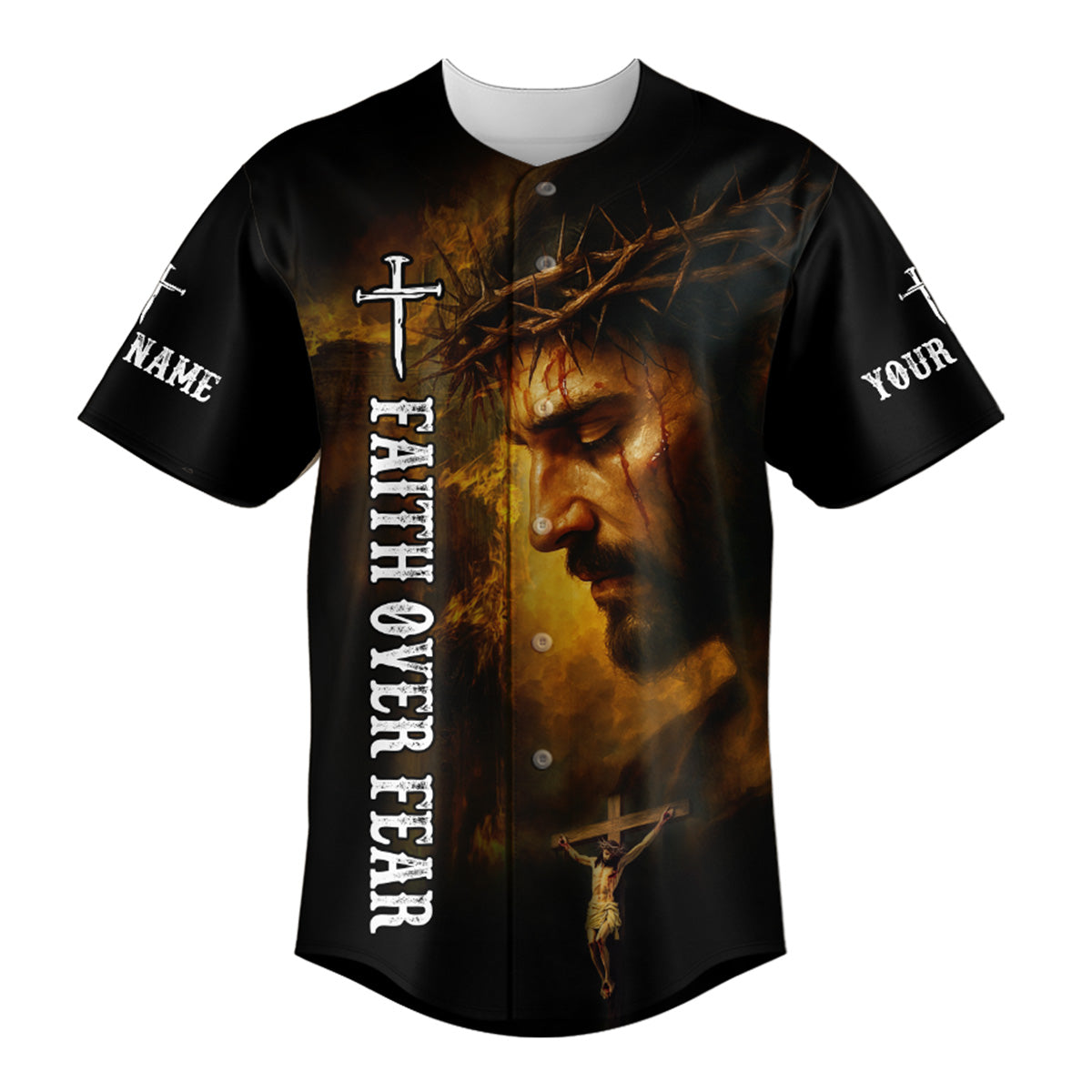 1 Cross 3 Nails 4 Given Custom Name Baseball Jersey