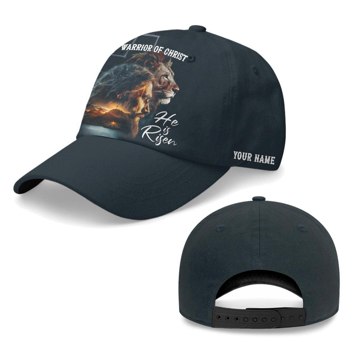 Warrior of Christ He is Risen Baseball Cap