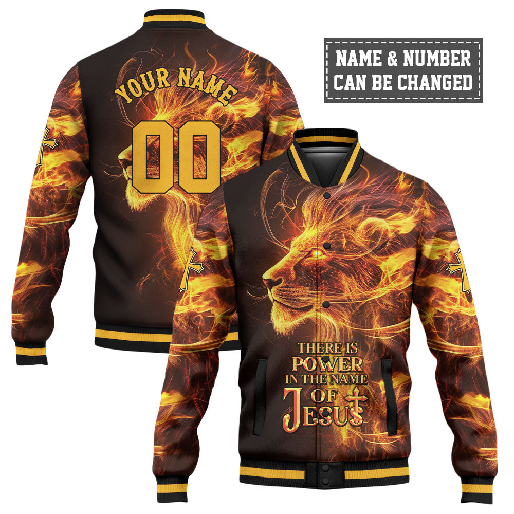 There is Power in the Name of Jesus Baseball Jacket