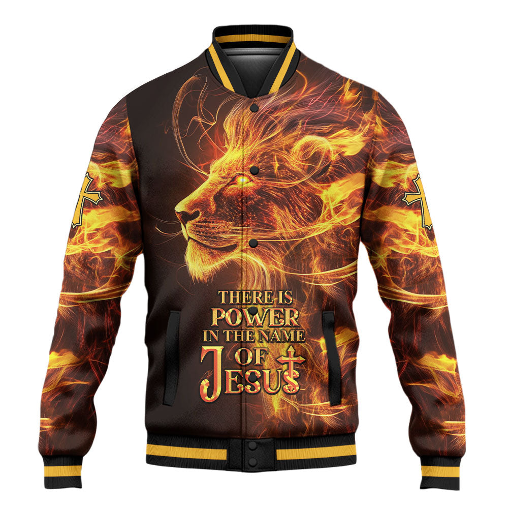 There is Power in the Name of Jesus Baseball Jacket