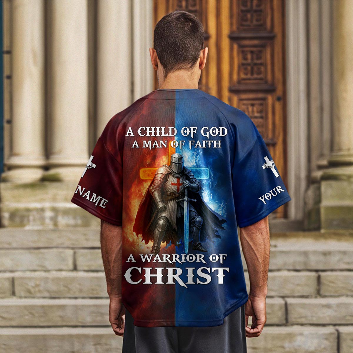 A Child Of God A Man Of Faith A Warrior Of Christ Custom Name Baseball Jersey