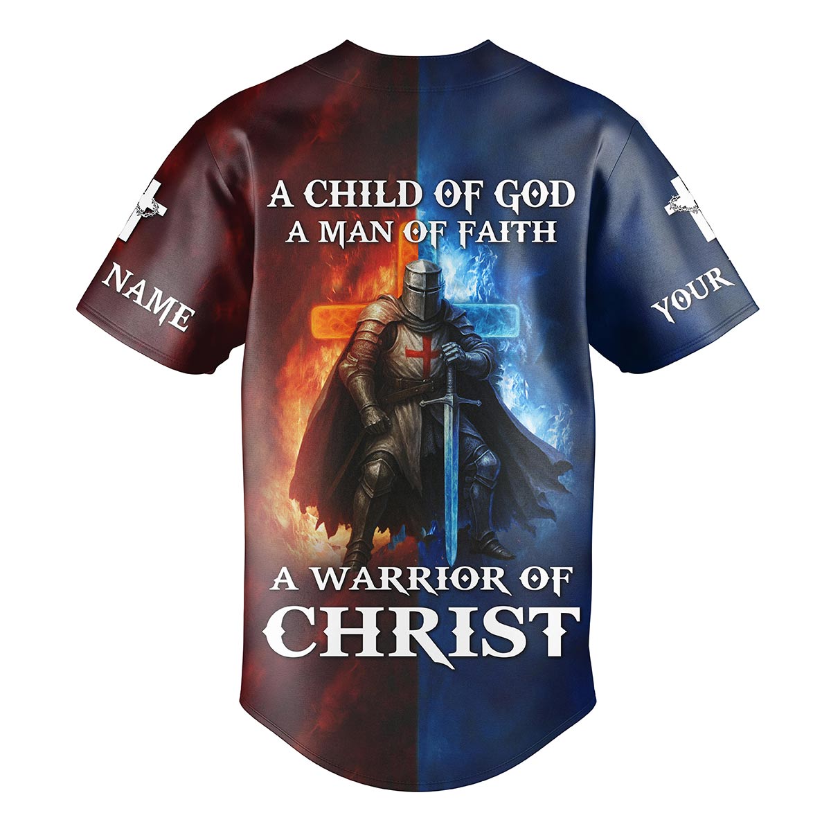 A Child Of God A Man Of Faith A Warrior Of Christ Custom Name Baseball Jersey