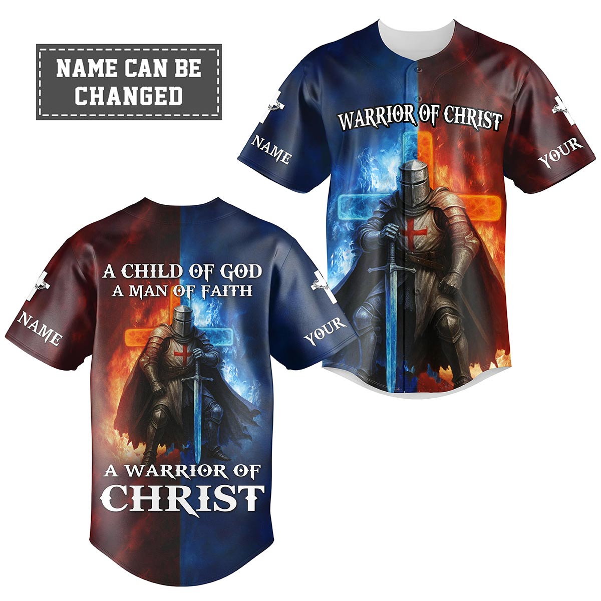 A Child Of God A Man Of Faith A Warrior Of Christ Custom Name Baseball Jersey