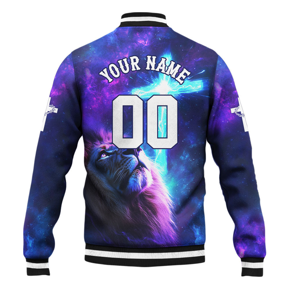 Team Jesus – Lion’s Faith & Heavenly Cross Baseball Jacket