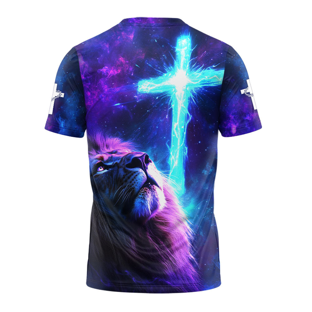 Team Jesus – Lion’s Faith & Heavenly Cross T-shirt