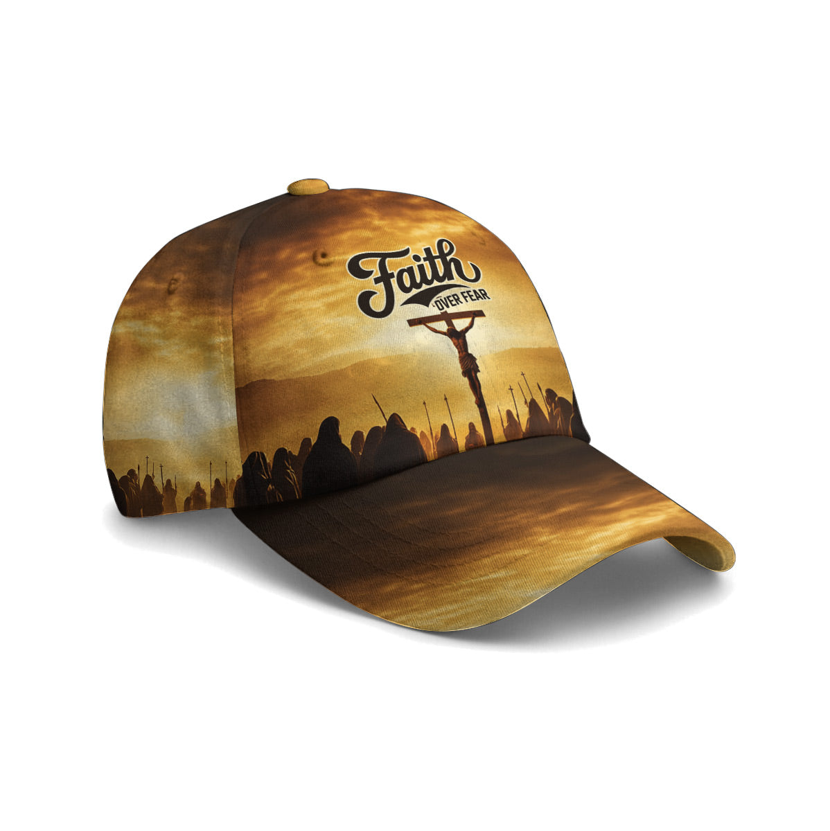 Jesus Faith Over Fear Cross Baseball Cap