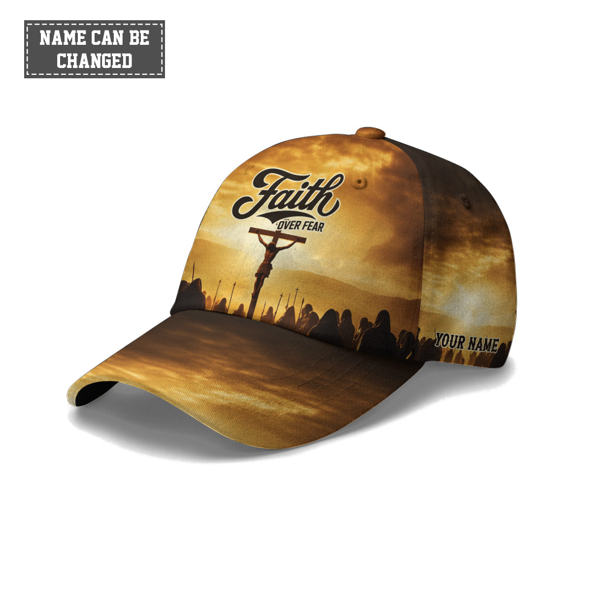 Jesus Faith Over Fear Cross Baseball Cap