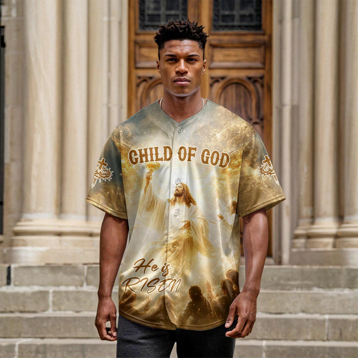 Child Of God He is Risen Custom Name Baseball Jersey