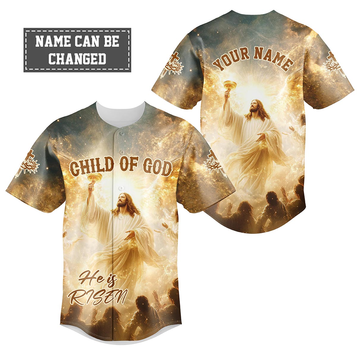 Child Of God He is Risen Custom Name Baseball Jersey