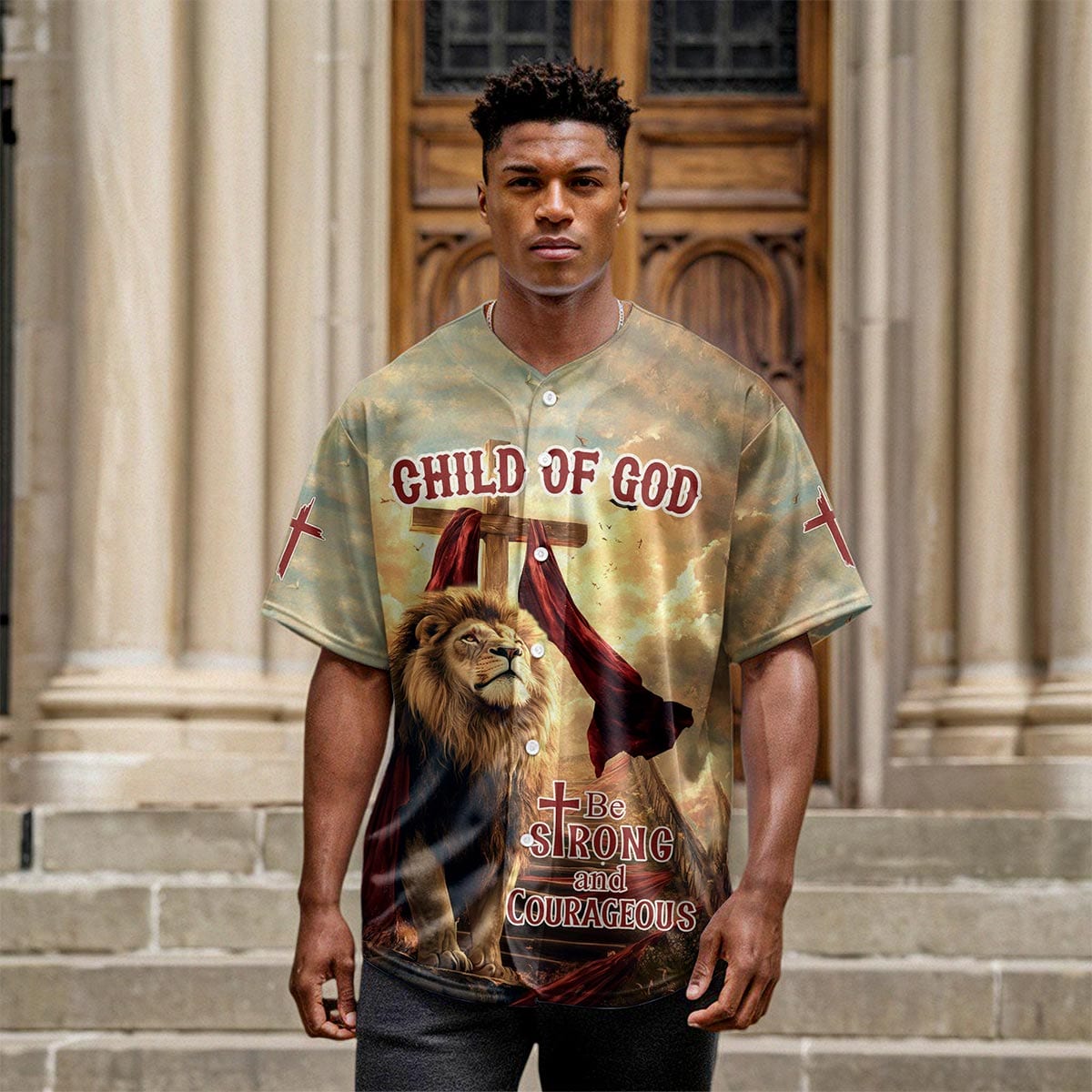 Be Strong and Courageous Baseball Jersey