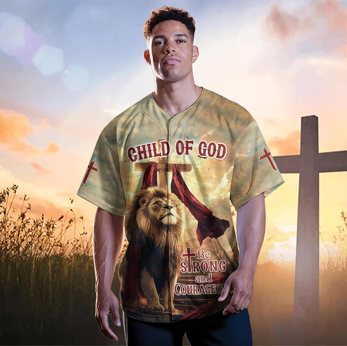 Be Strong and Courageous Custom Name Baseball Jersey