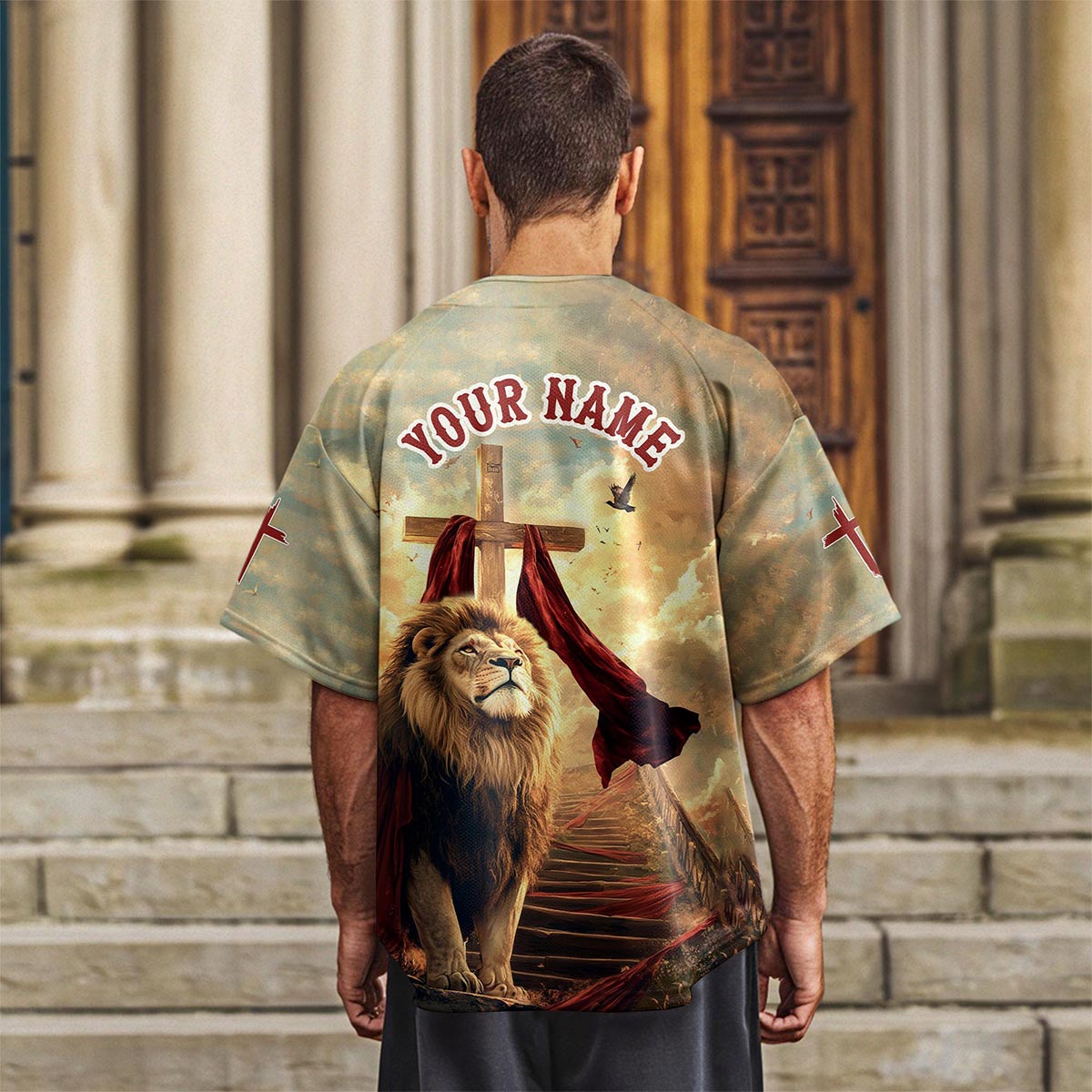 Be Strong and Courageous Custom Name Baseball Jersey