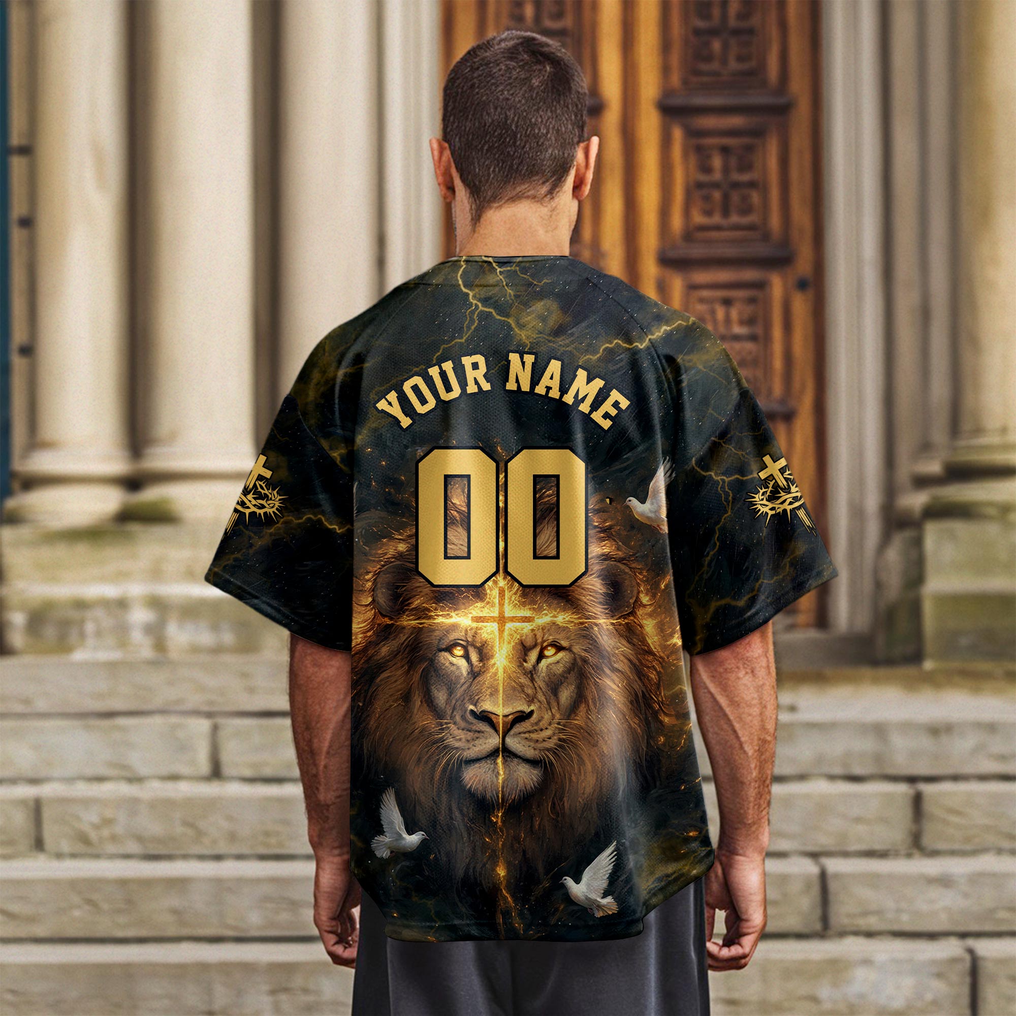 Faith Over Fear Divine Strength Baseball Jersey