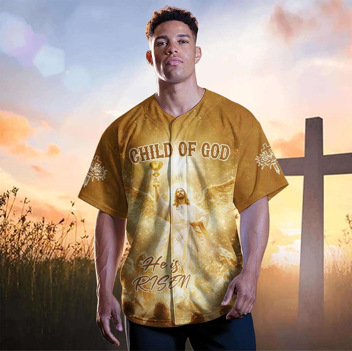 Child Of God Glory Risen Baseball Jersey