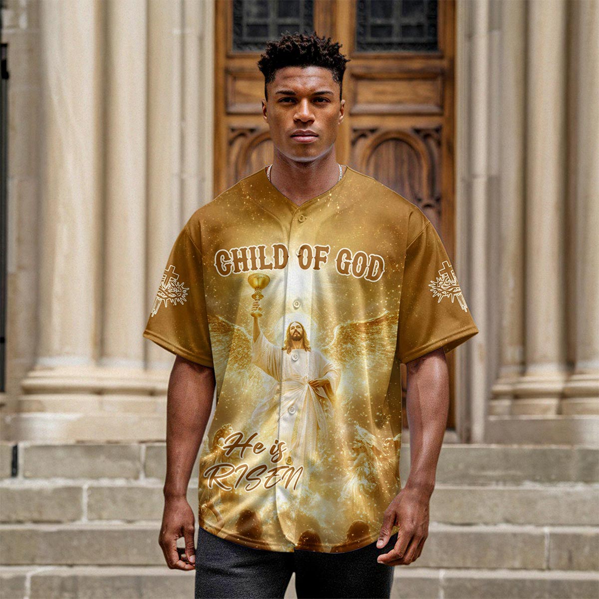 Child Of God Glory Risen Baseball Jersey