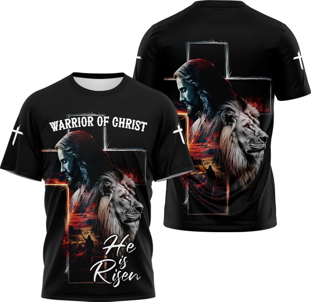 Warrior of Christ He is Risen T-shirt